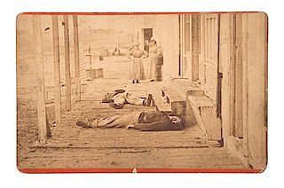 7th Cavalry Troopers "Shot by Wild Bill Hickok" in Hay's City, Kansas, Cabinet Card Photograph 