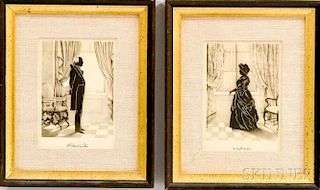 Pair of Framed George and Martha Washington Silhouettes