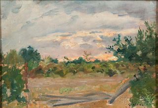 Gaston Sébire (French, 1920-2001)      Sunset Landscape.
