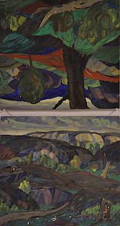 Leighton Cram (American, 1895-1981)      Two Landscapes
