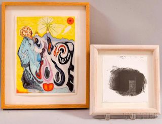 Two Framed Works on Paper    American School, 20th century