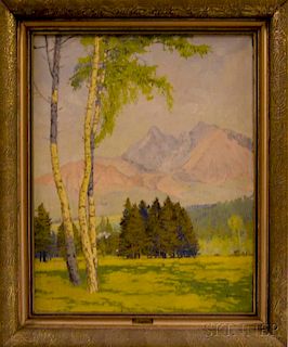 European School, 19th Century    Landscape with Birches