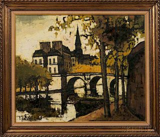 Jacques Pergel (French, b. 1924)      Notre Dame in Autumn.