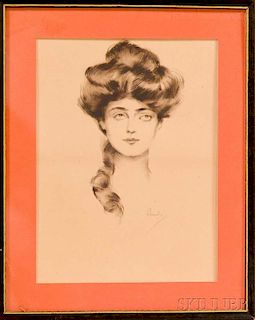 Otto J. Schneider (American, 1875-1946)      Portrait Head of a Gibson-style Girl.