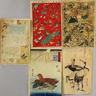 Five Kacho-e   Woodblock Prints