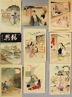 Nine Assorted Woodblock Prints