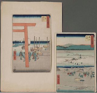 Utagawa Hiroshige (1797-1868), Two Woodblock Prints