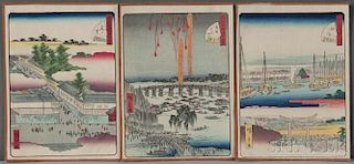 Utagawa Hiroshige II (1826-1869), Three Woodblock Prints