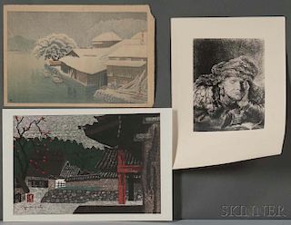 Two Hasui and Saito Woodblock Prints