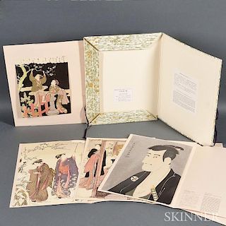 Boxed Set of Six Reproduced Ukiyoe   Prints