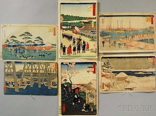 Six Assorted Woodblock Prints