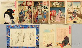 Seven Toyohara Chikanobu (1838–1912) Woodblock Prints