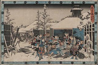 Utagawa Hiroshige (1797-1858), Night Attack Scene