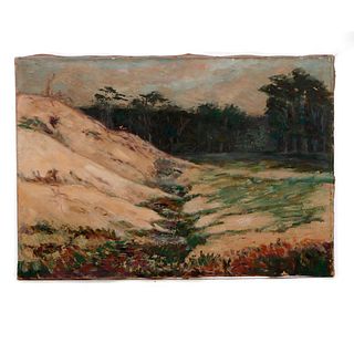 Sandy Slope and Trees Landscape Painting.