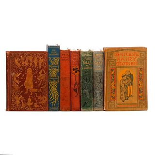 Grouping of Andrew Lang Fairy Books, and others.