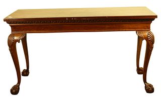 MAHOGANY WOOD CHIPPENDALE HALLWAY TABLE