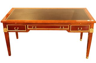 EMPIRE TABLE DESK WITH TOOLED LEATHER TOP