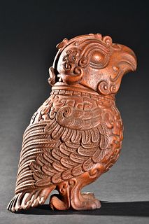 CHENXIANG WOOD CARVED BEAST PENDANT