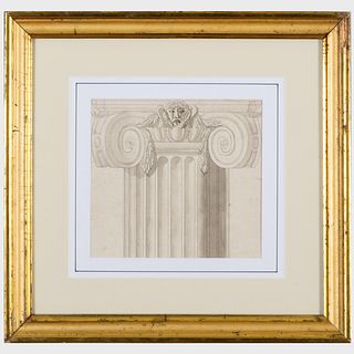 Italian School: Study of a Column and Capital; and Architectural Detail