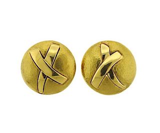 Tiffany &amp; Co Paloma Picasso 18K Gold Round X Earrings