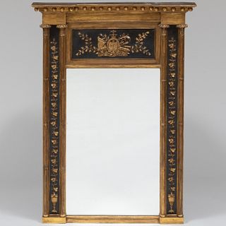 George III Giltwood and Ebonized Mirror