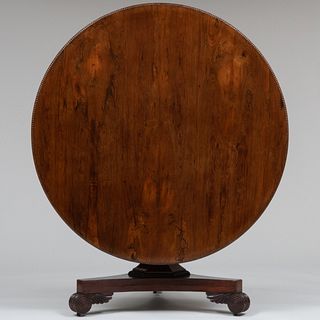 Regency Carved Rosewood Tilt-Top Center Table