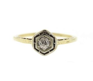 Art Deco 14k Gold Diamond  Ring