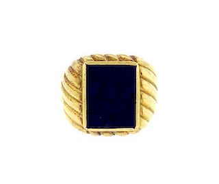 Italian 18k Gold Lapis Ring