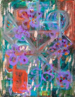 Kayo Lennar 'Abstract Composition' Oil on Canvas