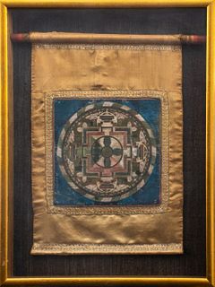 Sino-Tibetan Mandala Thangka, 18th C.