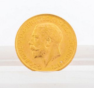 1911 George V 22K Sovereign Coin Melbourne Mint