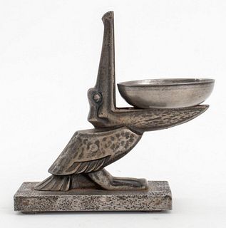 Edgar Brandt, Art Deco Pelican Desk Ornament, 1928