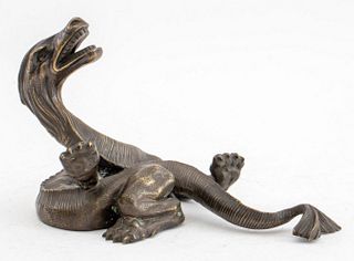 Albert Cheuret Dragon Bronze Sculpture