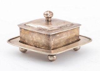 Chinese Export Silver Covered Footed Dish