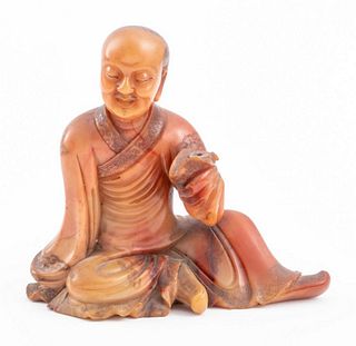 Chinese Soapstone Carving of Seated Man