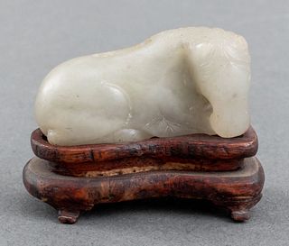 Chinese Jade Carving of Recumbent Horse