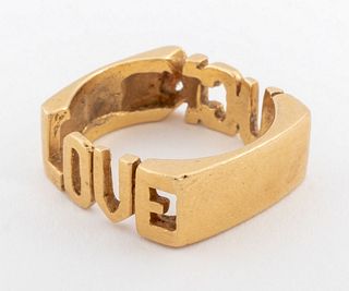 14K Yellow Gold "F*CK LOVE" Ring