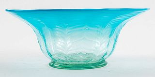 L. C. Tiffany Blue Ombre Glass Bowl