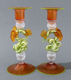 William Gudenrath Venetian Art Glass Candlestick 2