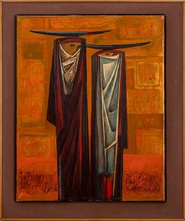 Borko Lazeski 'Two Nuns' Oil on Canvas