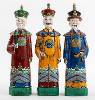 Chinese Porcelain Three Stars Gods Figures, 3