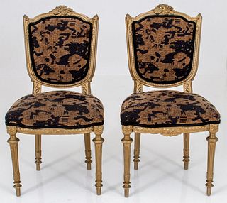 Louis XVI Style Side Chairs, Pair