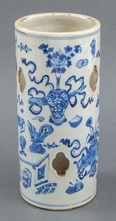 Antique Chinese Blue & White Porcelain Stand Vase