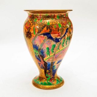 Wedgwood Flame Fairyland Luster Vase Imps on a Bridge