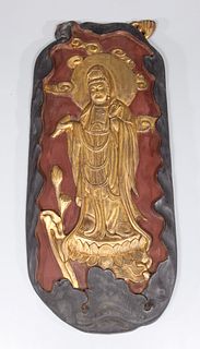 Carved Guanyin Relief Panel