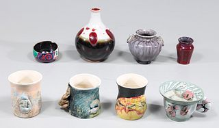 Group of Eight Vintage Studio Pottery Collection