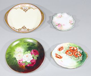Group of Four Fine Porcelain Plates, Limoges, RS Prussia