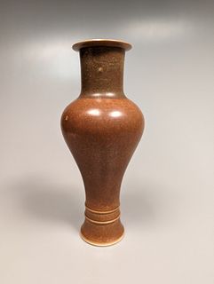 Qianlong-Style Brown Teadust Glazed Vase