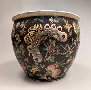 Qianlong-Style Enameled Porcelain Flower Pot