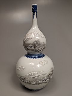 Qianlong-Style Porcelain Double-Gourd Vase